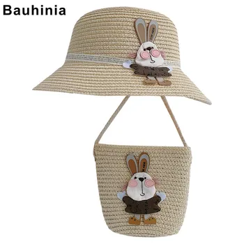 Bauhinia prekės vaikams atspalvį skrybėlę mergina pavasario ir vasaros naujų šiaudų skrybėlę monetos rankinėje krepšys kūdikio saulės big skrybėlę nuo saulės skrybėlę žvejys