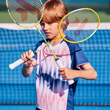 Kawasaki Vaikams Profesionalūs Badmintono T-marškinėliai, Drabužiai Porų, Tėvų-vaikų Modelių Trumpas rankovėmis V-kaklo, ST-V4908