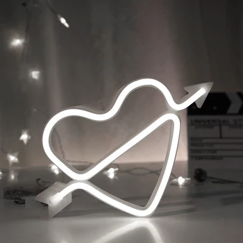 LED Širdies formos Rodyklės Neoninės Šviesos Spalvinga Neoninės Šviesos Kabinti Naktį Šviesos Siena, Lemputės, Pasirašyti mėgstu Rankų darbo Custom Lempos