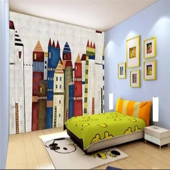 Vaikų kambario tapetai, freskos spalvinga pilis, kuri specializuojasi gamybos tapetų freskomis