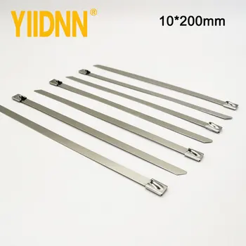 100VNT Multi-Purpose Fiksavimo Kabelis Metalo Zip Ryšių 10*200 mm