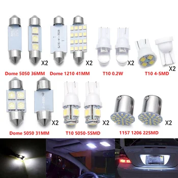 14PCS T10 W5W Automobilio LED Skaitymo Šviesos Kupolas Durų Kamieno Uodega Stovėjimo Licencijos numerio ženklo Žibintas Sumaišyti Lemputes Nustatyti Auto Interjero signalinė Lempa