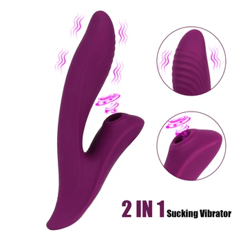 2 IN 1 Dildo, Vibratoriai Dulkių Stimuliatorius Moterų Clit Klitorio Gyvis Čiulpti Vibratorius, Prekes Suaugusiems Produktus