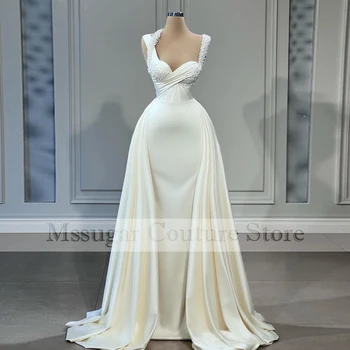 2022 Elegantiškas Kriaušės Prom Dresses Undinė Stebėjimo Ilgai Traukinio Zawalcowany Prabanga Oficialų Vestuvinės Suknelės Pasirinktinis Dydis