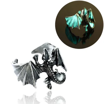 2022 Karšto naujas retro mados asmenybės valdingas noctilucent Sparno dragon vyrai, žiedas, papuošalų didmeninė gotikos emo