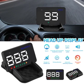 2022 m. Naujų Automobilių Universalus Head Up Display Greičio Įspėjamasis Signalas Skaitmeninis HUD GPS Spidometras AU Automobilių Reikmenys Visiems Automobiliams