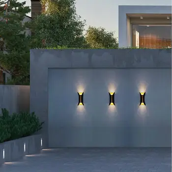 2VNT/DAUG LED Sienos lempa 12W COB Aliuminio Aukštyn Žemyn patalpų sienos Montuojamas Kubo Gyvenimo Valgomasis Koridoriaus Apšvietimas