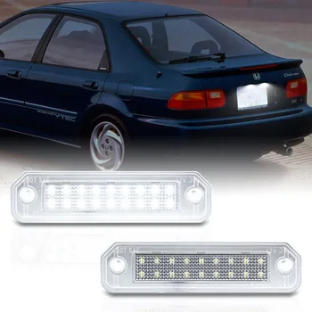 2vnt Automobilių Žibintai LED Licencijos Numerį Šviesos Lempa, Tinka Honda Civic Del Sol Kamieno 1993 1994 1995 1996 1997 Canbus Klaidų