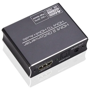 4K HDMI Suderinamų Garso Išgavimas Stereo Extractor Konverteris KAMPO Optinis TOSLINK SPDIF + 3,5 mm Adapteris