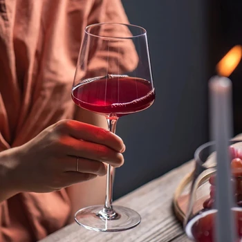 500-650ml Kūrybos Aikštė Bordo Raudona Vyno Taure Prabangaus Kokteiliai Bokalas Stiklo Virtuvė Šeimos Vyno Gėrimo Goblet