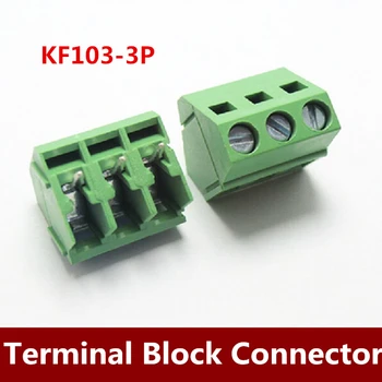 500PCS/DAUG KF103 5.00 mm 3Pin privalomas po gnybtų blokai jungtys