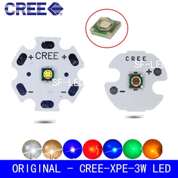 5vnt Cree XPE XP-E R3 1-3W LED Spinduolis Diodų Neutrali Balta šaltai Balta Raudona Žalia Mėlyna, Royal Mėlyna LED su 20/16/14/8mm heatsink