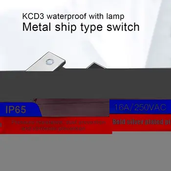 Atsparus vandeniui 220V 4Pin Aikštėje KCD3 16A Mygtukas Su LED Metalo Svirtinis Jungiklis