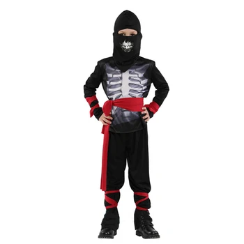 Berniukas Cosplay Halloween Carnival Šalies Ninja Kostiumas Naujųjų Metų festivalis Veiklos Skeletas Kaukė Diržo Medžiaga Vaikams, Kaklaraištis, Kietas 2022