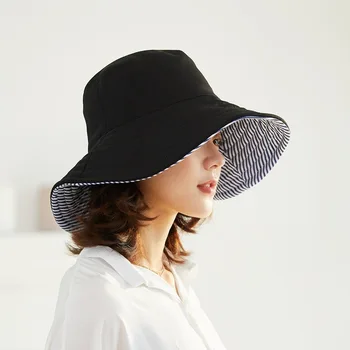 Bucket Hat Dvipusis Panamos Skrybėlės Moterims 2021 Sombrero Vasaros Lauko Anti-UV Saulės Skydelis Skrybėlę Jojimo Kelionių Saulės Skrybėlę панама