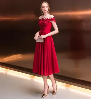 Chalatas de soireeFlower Appliques promenadzie suknelė elegantiškas 2019 baigimo suknelė Vakaro Suknelės oficialią šalies suknelė Vestido de festa