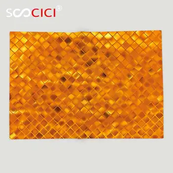 Custom Minkštos Vilnos Mesti Antklodę Šiuolaikinės Dekoras Aukso Spalvos Mozaikos Geometrinis Dizainas su Veidrodžiu, Kaip Kūrinys, Oranžinės ir Serenčių