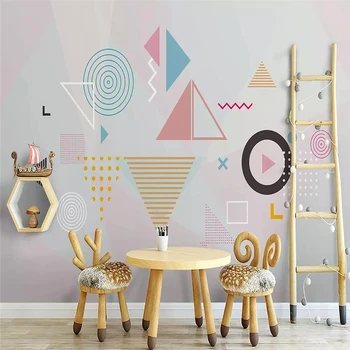 Dekoratyvinės tapetų Šiaurės paprasta individualų stilių abstrakčių geometrinių dizaino sieninis TV fono sienos