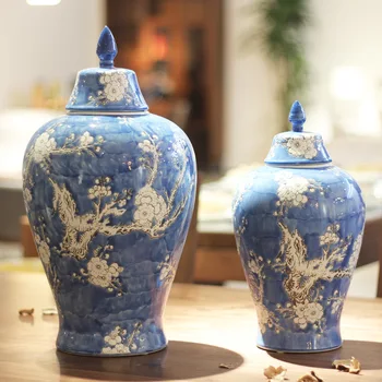 Didmeninė Porceliano Imbieras jar Namų Dekoravimo Kinijos Amatų Kambarį Dekoratyvinis Slyvų Žiedų keramikos šventykla jar vaza