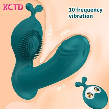 Dėvėti Dildo Vibratorius Ir Nuotolinio Valdymo Kelnaitės Vibratoriai G-Spot Clit Skatinti Suaugusiųjų Produkto Orgazmo-Masturbacija Sekso Žaislai Moterims