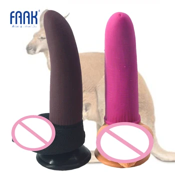 FAAK 2018 naujausias silikono gyvūnų dildo kengūros varpos elnias dick rožinė ruda siurbimo gaidys sekso žaislai moterims, suaugusiųjų sekso produktus