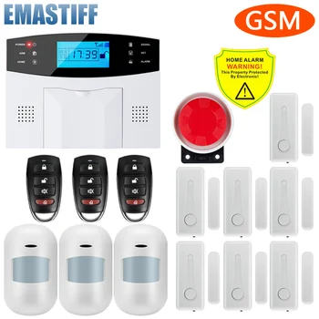 GSM apsaugos Sistemos apsaugos nuo Vagystės Signalizacijos Smart Home Įsilaužimo Alarma Asmens LCD Ekranas Judesio Detektorius, Dūmų, Durų Jutiklis