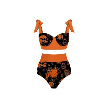 Helovinas Spausdinti Bikini maudymosi kostiumėlį Moterų Vasarą Plaukimas Kostiumas 2022 Prabanga Šortai Bourkini maudymosi Kostiumėliai Mergaitėms