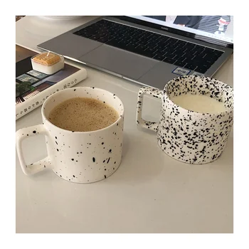 Ins Kūrybos Šviesą Keramikos Splash Rašalo Banga Dot Puodelis Kavos Puodelio Pieno Rankų Darbo Apvalus Šilumai Atsparūs Puodeliai Pusryčiai Xicara De Kavinė