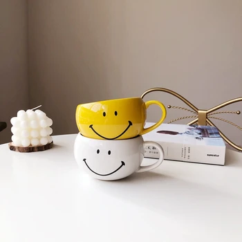 Japonijos Smiley Veido Taurės Smiley Veido Rutulio Formos Keramikinis Puodelis Puodelis Pieno Pusryčiai Taurė