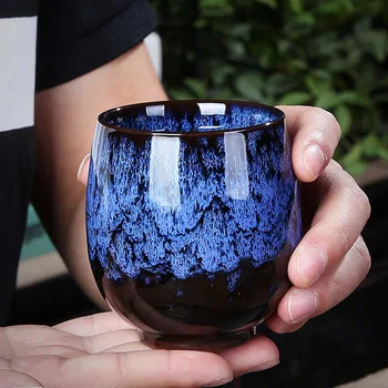 Jianzhan Master Cup Didelis Krosnyje Keptos Temmoku Glazūra Taurės Senovinių Keramikos Kung Fu Arbatos Rinkinys Vieno Arbatos Puodelio