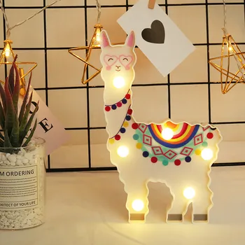 Kalėdų Alpaka Naktį Šviesos diodų (LED) 12x19x2.8cm Dekoratyvinis Kabinti Naktį Šviesos Lempos Gyvūnų Formos, Mielas Gyvūnas Modeliavimo Lempos