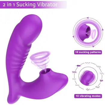 Klitorio Čiulpti G Spot Dildo Vibratorius Su 10 Galingų Režimai Clit Sucker Įkrovimo Klitorio Stimuliatorius Sekso Žaislas Moterims
