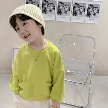 Korėjos stiliaus pavasarį, rudenį saldainiai spalvos ilgomis rankovėmis megztiniai berniukams 2020 merginos minkštos medvilnės atsitiktinis Viršūnės