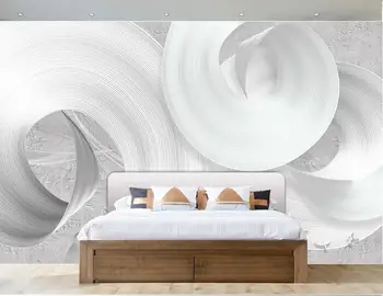 Kūrybiškumo 3D Tapetai, Freskos Atmosferos kūrybos abstrakčiai balta vestuvinė kambarys Gyvenamasis kambarys miegamasis 3D Fone Sienos stereoscop