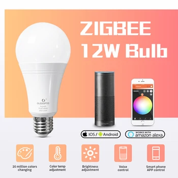 LED E27 Lemputės Zigbee Smart Šviesos Bulb12W LED Lempos Suderinama Su Centru tiltas Tuya SmartThings App 