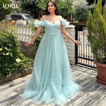 LORIE Elegantiškas Blizgučiai Oficialų Prom Dresses Off Peties Blizga-Line vakarinę Suknelę Saudo Arabija Dubajus Blizgančių Nuotakos Suknelės, Šaliai
