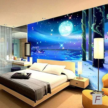 Lubų kosminis Ūkas Žvaigždučių Viešbutis KTV tapetai, 3D fantasy foną freskos nestandartinių dydžių