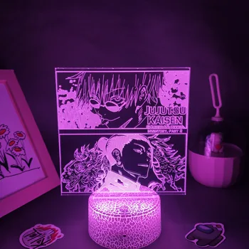Manga Duomenys Gojo Satoru Džiudžiutsu Kaisen Anime 3D LED Baterija Lavos Lempos, RGB Neon Naktį Žibintai Miegamasis Spalvinga Lentelė Stalo Dekoras
