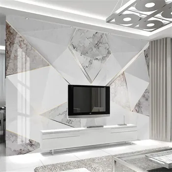 Milofi užsakymą 3D tapetai, freskos geometrinis šiuolaikinės minimalistinės kūrybos abstrakčiai džiazo balto marmuro tapetai, dekoratyvinis dažymas