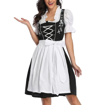 Moteriški Tradicinių Vokietijos Bavarijos Alaus Mergina Kostiumas Seksualus Oktoberfest Festivalyje Dirndl Suknelė Tarnaitė Cosplay Kostiumas Šalis Suknelė