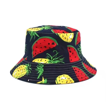 Panama Kibiro Kepurę Vyrai Moterys Vasarą Kibirą Bžūp Ananasas, Arbūzas Spausdinti Žvejys Skrybėlę Bob Hip-Hop Gorros Grįžtamasis Žvejybos Hat