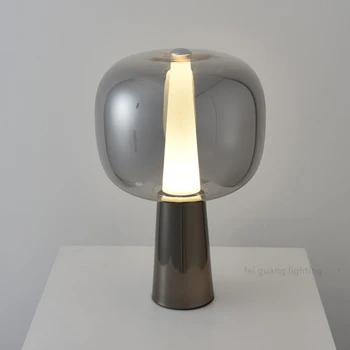 Postmodernios kūrybinės dizaineris šviesos prabanga stiklo stalo lempa kambarį miegamasis modelis kambario, apdaila, namų naktiniai staleliai, stalinės lempos