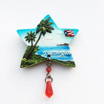 QIQIPP Amerikos valdžią, Puerto Rikas kūrybinis turizmas, atminimo dovana dažytos magnetinio šaldytuvas lydintis dovana.