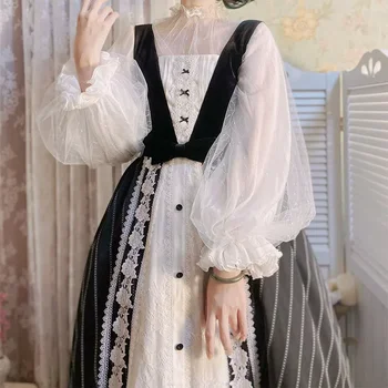 Sidabro Šilko Šifono Pasakų Odos Draugiškas Lolita Marškinėliai Korėja Japonija