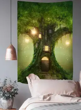 Simsant Miškų Medis, Gobelenas Dramblys Psichodelinio Grybų Sienos Kabo Gobelenai Gyvenimo Kambario, Miegamasis Namų Bendrabučio Dekoras