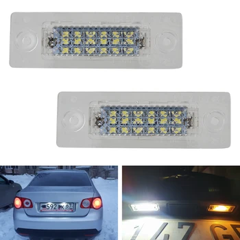Super Ryškus 18 LED registracijos Numerio Lempa Balta Canbus 12V Automobilio Licencijos numerio apšvietimo Lemputės Nėra Klaidos