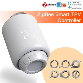 Tuya Smart ZigBee Termostatiniai Radiatorių Smart Gyvenimo Belaidžio Nuotolinio Valdymo Namų Šildymo Temperatūros Reguliatorius Alexa 