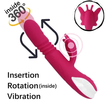 YEMA Automatinė Veržlus Galvos Nešiojamų Rabbit Vibratorius Moterims Makšties Klitorio Dviguba Stimuliacija Suaugusiųjų Žaislai, Sekso Parduotuvė