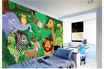 custom foto tapetai, 3d sienų freskomis tapetai, Cartoon gyvūnų pasaulio vaikų kambario foną sienų freskomis tapetai apdaila